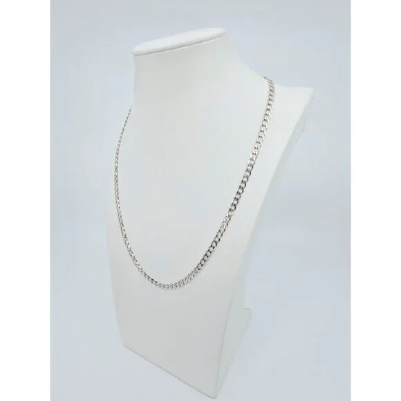 Amazing Solid 925 Sterling Silver Designer Cuban Link Chain Necklace - 21.75 L